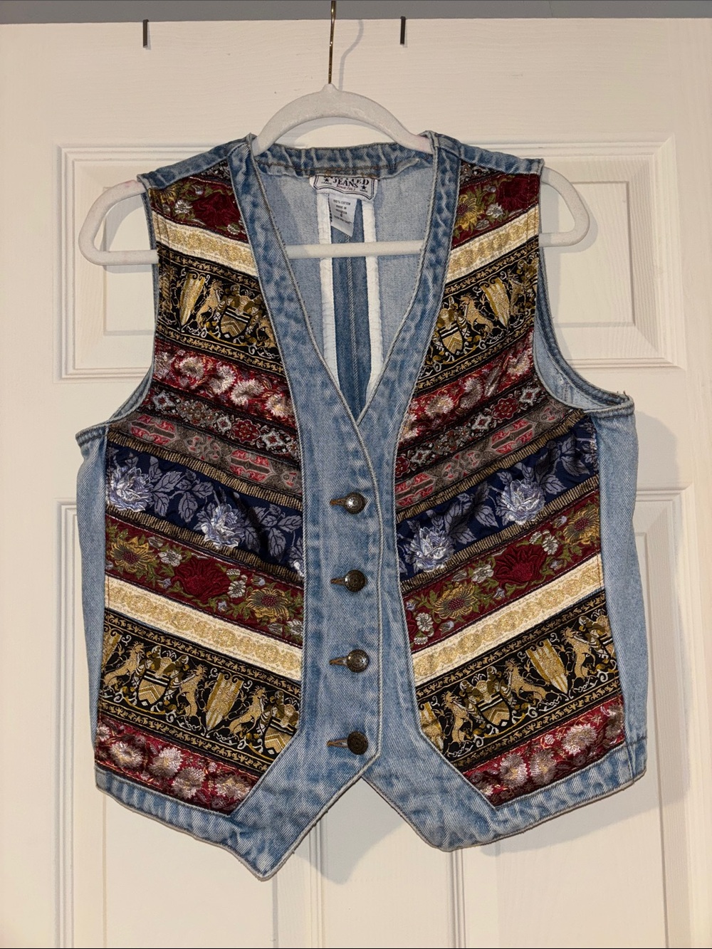Vintage 90’s The Limited Patchwork Denim Vest Size Large 100% Cotton‎